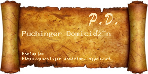Puchinger Domicián névjegykártya